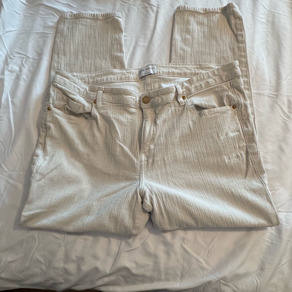 Lane Bryant Cream Textured Jeans